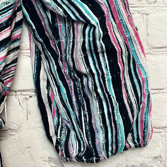 Lane Bryant Faux Wrap Striped Blouse - Picture 4 of 11